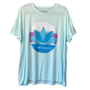 Life Is Good Lotus Flower Graphic Tee Shirt Sz XL